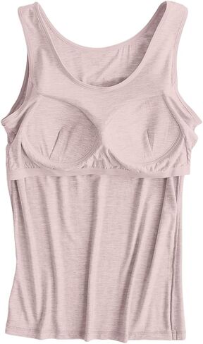Women Tank Tops with Built in Bra Plus Size Racerback Sleeveless Shirts Casual Workout Yoga Camisole Comfy Undershirt in Saudi Arabia