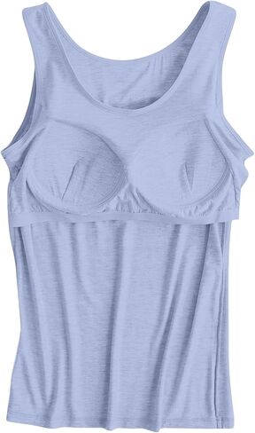 Women Tank Tops with Built in Bra Plus Size Racerback Sleeveless Shirts Casual Workout Yoga Camisole Comfy Undershirt in Saudi Arabia
