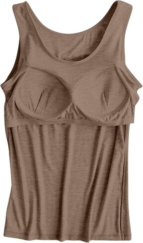 Women Tank Tops with Built in Bra Plus Size Racerback Sleeveless Shirts Casual Workout Yoga Camisole Comfy Undershirt in Saudi Arabia