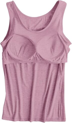 Women Tank Tops with Built in Bra Plus Size Racerback Sleeveless Shirts Casual Workout Yoga Camisole Comfy Undershirt in Saudi Arabia