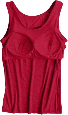 Women Tank Tops with Built in Bra Plus Size Racerback Sleeveless Shirts Casual Workout Yoga Camisole Comfy Undershirt in Saudi Arabia