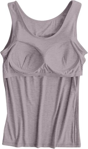 Women Tank Tops with Built in Bra Plus Size Racerback Sleeveless Shirts Casual Workout Yoga Camisole Comfy Undershirt in Saudi Arabia
