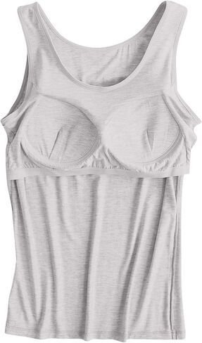 Women Tank Tops with Built in Bra Plus Size Racerback Sleeveless Shirts Casual Workout Yoga Camisole Comfy Undershirt in Saudi Arabia