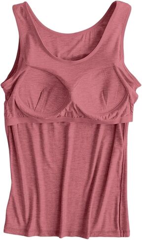 Women Tank Tops with Built in Bra Plus Size Racerback Sleeveless Shirts Casual Workout Yoga Camisole Comfy Undershirt in Saudi Arabia