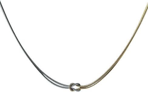 Knot Necklace for Women Love Knot Infinity Necklace Two Tone Snake Chain Necklace 18K Gold Plated Dainty Snake Chain Statement Choker Necklaces For Adults in Saudi Arabia