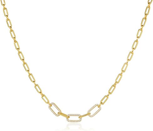 ARSIS 18K Gold Plated Chunky Chain Choker Necklaces for Women Paperclip Chains Y Lariat Necklace Minimalist Dainty Jewelry for Women in Saudi Arabia