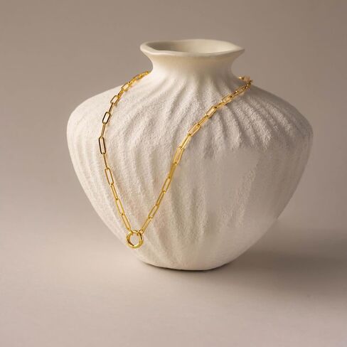CAITLYNMINIMALIST 18K مطلية بالذهب الفضة المشبك رولو سحر حامل مشبك ورق قلادة للنساء هدية لها in Kuwait