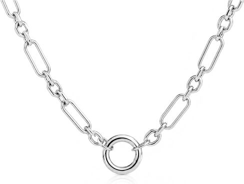 CAITLYNMINIMALIST 18K مطلية بالذهب الفضة المشبك رولو سحر حامل مشبك ورق قلادة للنساء هدية لها in Kuwait