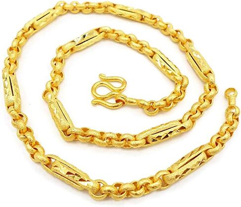 Chain Gold 22k 23k 24k Thai Baht Yellow Gold Plated Necklace 24 Inch 40 Grams Jewelry Women in Saudi Arabia