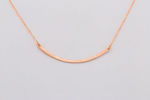 Skinny Hammered Curved Bar Necklace, Handmade Short Thin Bar Necklace, Delicate Layering Jewelry,14K Gold filled, .925 Sterling Silver, 14K Rose Gold filled in Saudi Arabia