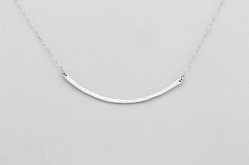 Skinny Hammered Curved Bar Necklace, Handmade Short Thin Bar Necklace, Delicate Layering Jewelry,14K Gold filled, .925 Sterling Silver, 14K Rose Gold filled in Saudi Arabia