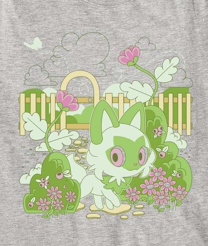 Pokémon - Sprigatito Cottage Garden - تي شيرت قصير الأكمام للأطفال والشباب in Kuwait