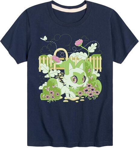 Pokémon - Sprigatito Cottage Garden - تي شيرت قصير الأكمام للأطفال والشباب in Kuwait