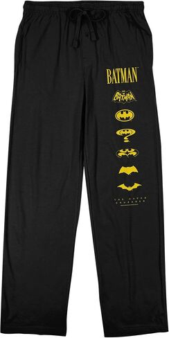 بنطال بيجامة للنوم باللون الأسود للرجال من Bioworld Batman 85th Mashup Evolving Logos in Kuwait