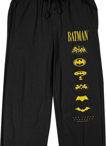 بنطال بيجامة للنوم باللون الأسود للرجال من Bioworld Batman 85th Mashup Evolving Logos in Kuwait