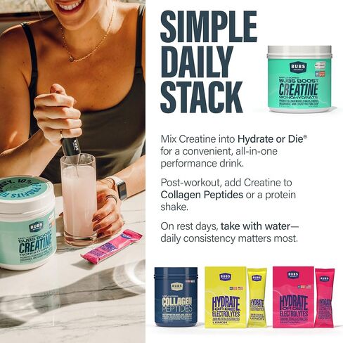 BUBS Boost Creatine Monohydrate – 90 Servings | 5g Creapure® Creatine Powder | NSF Certified for Sport | Supports Strength, Power & Performance | Unflavored, No Fillers in Saudi Arabia