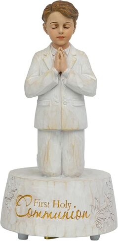Grace4Joy First Holy Communion Gifts - Girls Communion Music Box Figurines, Hand Painted Musical Catholic Gifts for Baptism, Birthday, Confirmation in Saudi Arabia