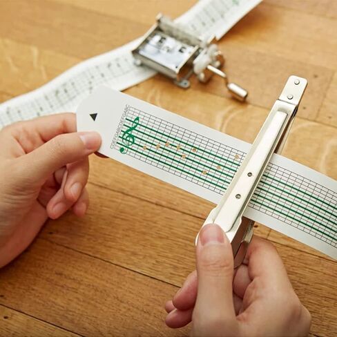 DIY Music Box Kit 15 Note Tape Hand Crank Music Box Movement + Hole Puncher + 20 Blank Strip Tapes for Your Customize Songs Gift in Saudi Arabia