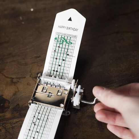 DIY Music Box Kit 15 Note Tape Hand Crank Music Box Movement + Hole Puncher + 20 Blank Strip Tapes for Your Customize Songs Gift in Saudi Arabia