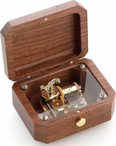 Natural Cherry Wood Irregular Creative Music Box, Luxury Art Decor, for Birthday, Anniversary, Housewarming, Thanksgiving & Christmas;Tune: Can't Help Falling in Love in Saudi Arabia