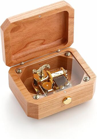 Natural Cherry Wood Irregular Creative Music Box, Luxury Art Decor, for Birthday, Anniversary, Housewarming, Thanksgiving & Christmas;Tune: Can't Help Falling in Love in Saudi Arabia