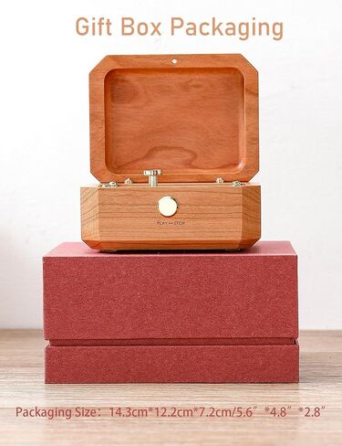Natural Cherry Wood Irregular Creative Music Box, Luxury Art Decor, for Birthday, Anniversary, Housewarming, Thanksgiving & Christmas;Tune: Can't Help Falling in Love in Saudi Arabia