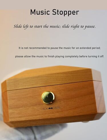 Natural Cherry Wood Irregular Creative Music Box, Luxury Art Decor, for Birthday, Anniversary, Housewarming, Thanksgiving & Christmas;Tune: Can't Help Falling in Love in Saudi Arabia