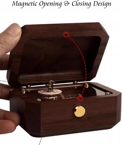 Natural Cherry Wood Irregular Creative Music Box, Luxury Art Decor, for Birthday, Anniversary, Housewarming, Thanksgiving & Christmas;Tune: Can't Help Falling in Love in Saudi Arabia