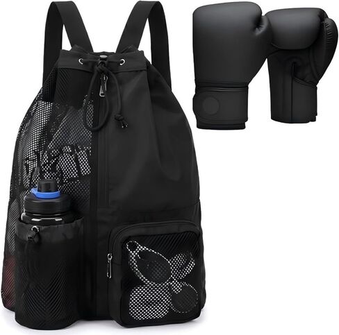 Kacctyen Boxing Gloves Bag Mesh Drawstring Backpack Boxing Gym Glove Sackpack for Sports Gym Training in Kuwait
