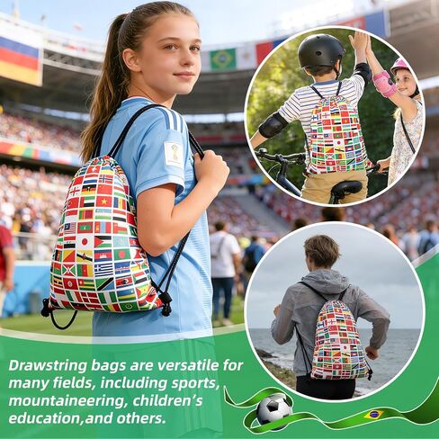 8 عبوات من حقائب الرباط لكأس العالم 2026، بضائع لمحبي كرة القدم مع أعلام دولية خفيفة الوزن للسفر وصالة الألعاب الرياضية - ملحقات هدايا كرة القدم لأحداث كأس العالم والرياضة والاستخدام اليومي in Kuwait