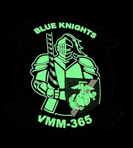 VMM-365 REIN Blue Knights PVC رقعة مضيئة - مع خطاف وحلقة، 4 بوصة in Kuwait
