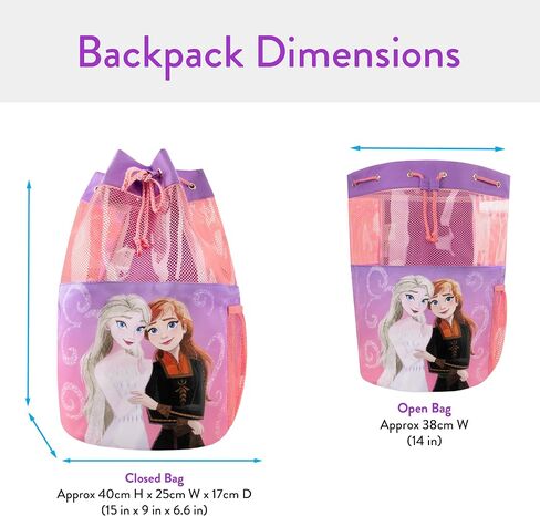 Disney Frozen Anna And Elsa Backpack, Girls Swim Bag, Swimming Bags For Kids, Girls Beach Bag, One Size Purple in Kuwait