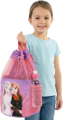 Disney Frozen Anna And Elsa Backpack, Girls Swim Bag, Swimming Bags For Kids, Girls Beach Bag, One Size Purple in Kuwait