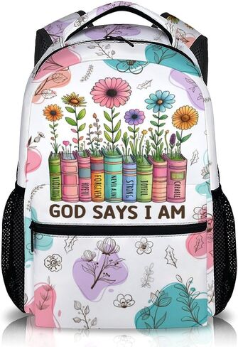 Girls Backpack Christian Backpacks for School Travel Casual, Large Capacity Book Bag for Kindergarten Elementary Middle Students in Kuwait