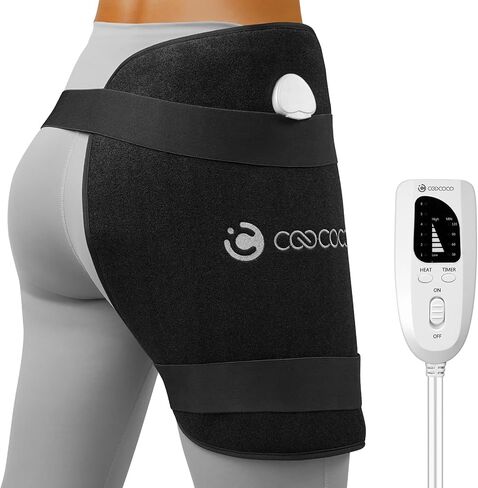 CooCoCo Hip Heating Pad for Sciatica Pain Relief, FSA Eligible Heated Hip Brace for Hip Pain Relief, HSA Lower Back/Thigh/Buttock/Leg Electric Heat Pad, Use for Home Office in Saudi Arabia