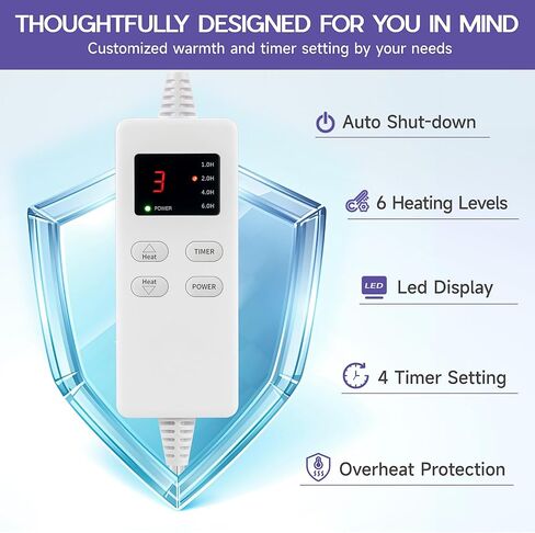Heating Pad for Neck and Shoulders and Back, Electric Heating Pad for Period Cramps with 6 Heating & 4 Timer Setting, Easy Machine Washable, Best Gifts for Parents (17'' x 33'') in Saudi Arabia