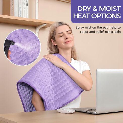 Heating Pad for Neck and Shoulders and Back, Electric Heating Pad for Period Cramps with 6 Heating & 4 Timer Setting, Easy Machine Washable, Best Gifts for Parents (17'' x 33'') in Saudi Arabia
