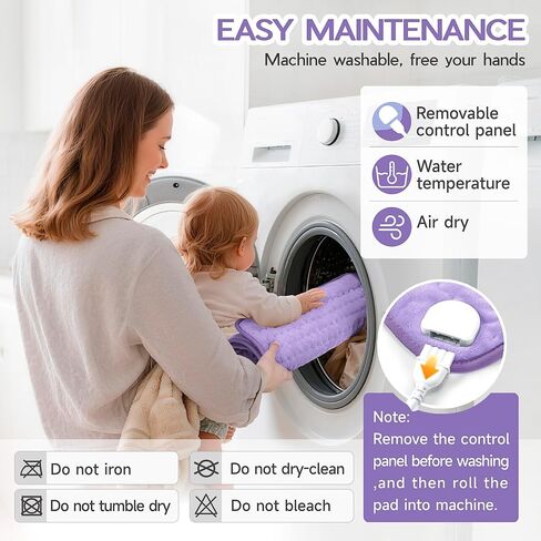 Heating Pad for Neck and Shoulders and Back, Electric Heating Pad for Period Cramps with 6 Heating & 4 Timer Setting, Easy Machine Washable, Best Gifts for Parents (17'' x 33'') in Saudi Arabia