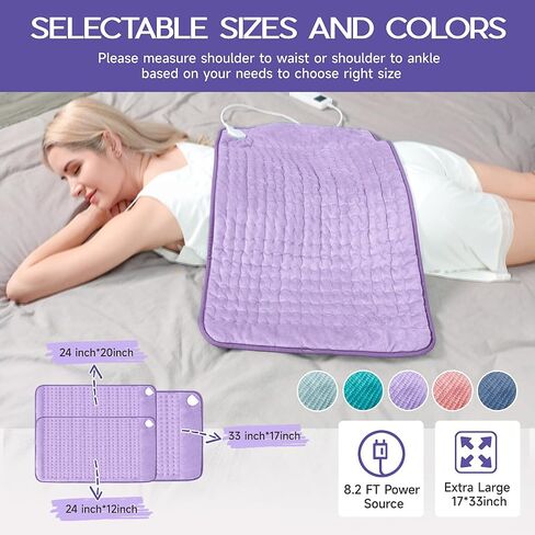 Heating Pad for Neck and Shoulders and Back, Electric Heating Pad for Period Cramps with 6 Heating & 4 Timer Setting, Easy Machine Washable, Best Gifts for Parents (17'' x 33'') in Saudi Arabia