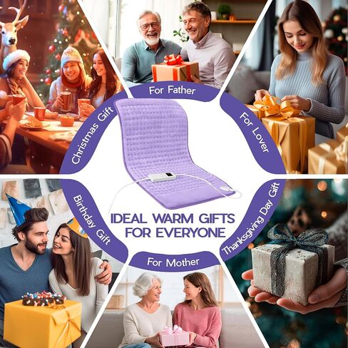 Heating Pad for Neck and Shoulders and Back, Electric Heating Pad for Period Cramps with 6 Heating & 4 Timer Setting, Easy Machine Washable, Best Gifts for Parents (17'' x 33'') in Saudi Arabia