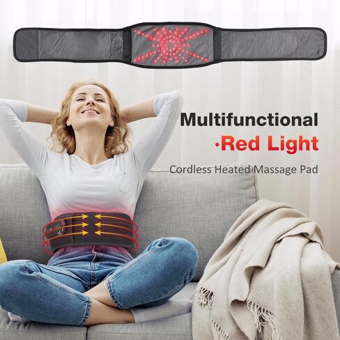 NORTHERN BROTHERS Cordless Heating Pad for Back Pain Relief with Vibration, Heated Waist Belt Wrap for Lower Back & Period Cramps, 5000mAh, 3 Heat & 3 Vibration Modes, Adjustable up to 58", Black in Saudi Arabia
