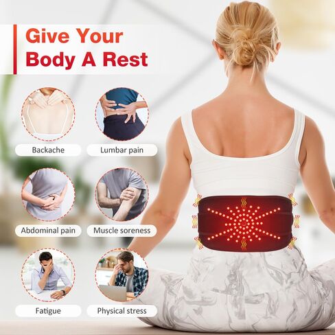 NORTHERN BROTHERS Cordless Heating Pad for Back Pain Relief with Vibration, Heated Waist Belt Wrap for Lower Back & Period Cramps, 5000mAh, 3 Heat & 3 Vibration Modes, Adjustable up to 58", Black in Saudi Arabia
