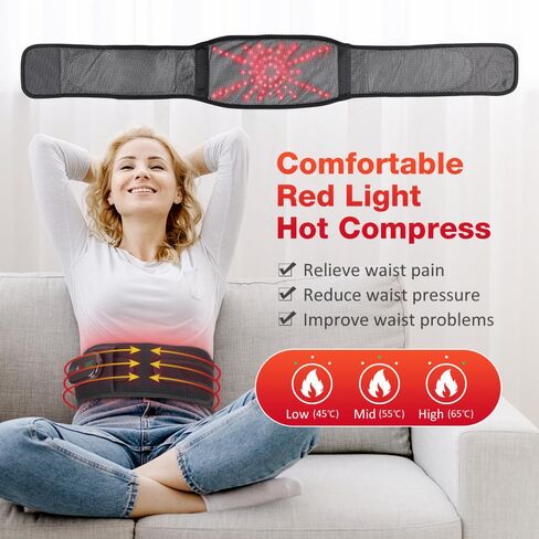 NORTHERN BROTHERS Cordless Heating Pad for Back Pain Relief with Vibration, Heated Waist Belt Wrap for Lower Back & Period Cramps, 5000mAh, 3 Heat & 3 Vibration Modes, Adjustable up to 58", Black in Saudi Arabia