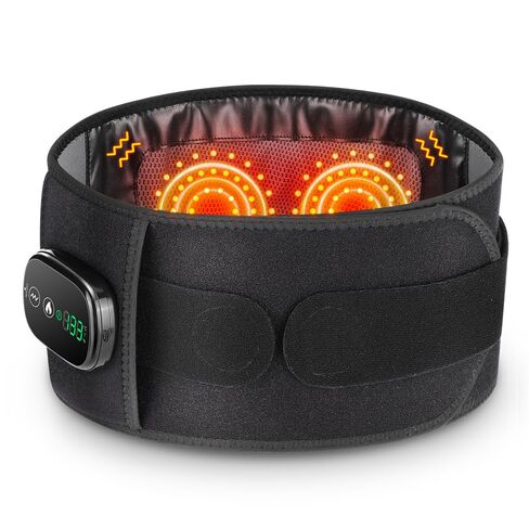 NORTHERN BROTHERS Cordless Heating Pad for Back Pain Relief with Vibration, Heated Waist Belt Wrap for Lower Back & Period Cramps, 5000mAh, 3 Heat & 3 Vibration Modes, Adjustable up to 58", Black in Saudi Arabia