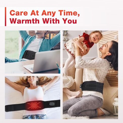 NORTHERN BROTHERS Cordless Heating Pad for Back Pain Relief with Vibration, Heated Waist Belt Wrap for Lower Back & Period Cramps, 5000mAh, 3 Heat & 3 Vibration Modes, Adjustable up to 58", Black in Saudi Arabia