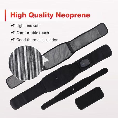 NORTHERN BROTHERS Cordless Heating Pad for Back Pain Relief with Vibration, Heated Waist Belt Wrap for Lower Back & Period Cramps, 5000mAh, 3 Heat & 3 Vibration Modes, Adjustable up to 58", Black in Saudi Arabia