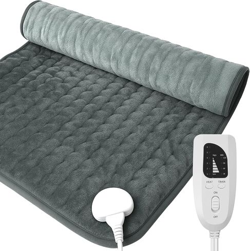 CuPiLo Heating Pad for Back, FSA Eligible HSA Store 17"x33" Large Heat Pad for Period Cramps, Electric Heating Pads for Neck and Shoulders and Back, 6 Heat Settings, Fathers Day Dad Gifts for Men in Saudi Arabia