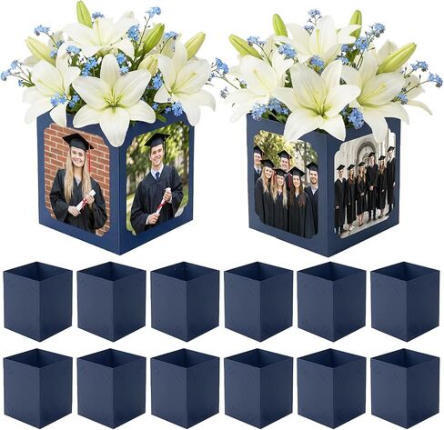 12 Pcs Graduation Picture Centerpieces Box For Table, 6/7in Photo Frame Props For Congrats Grad Graduation Party, Table Decoration For Wedding, Birthday, Graduation Decoration(Black) in Saudi Arabia