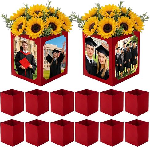 12 Pcs Graduation Picture Centerpieces Box For Table, 6/7in Photo Frame Props For Congrats Grad Graduation Party, Table Decoration For Wedding, Birthday, Graduation Decoration(Black) in Kuwait