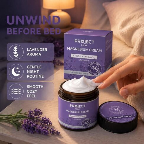 Magnesium Cream & Lotion for Pain Relief and Sleep, Topical Magnesium Butter for Muscle Aches, Leg Cramps & Stress Relief, Non-Greasy, Gentle Formula (Lavender) in Saudi Arabia